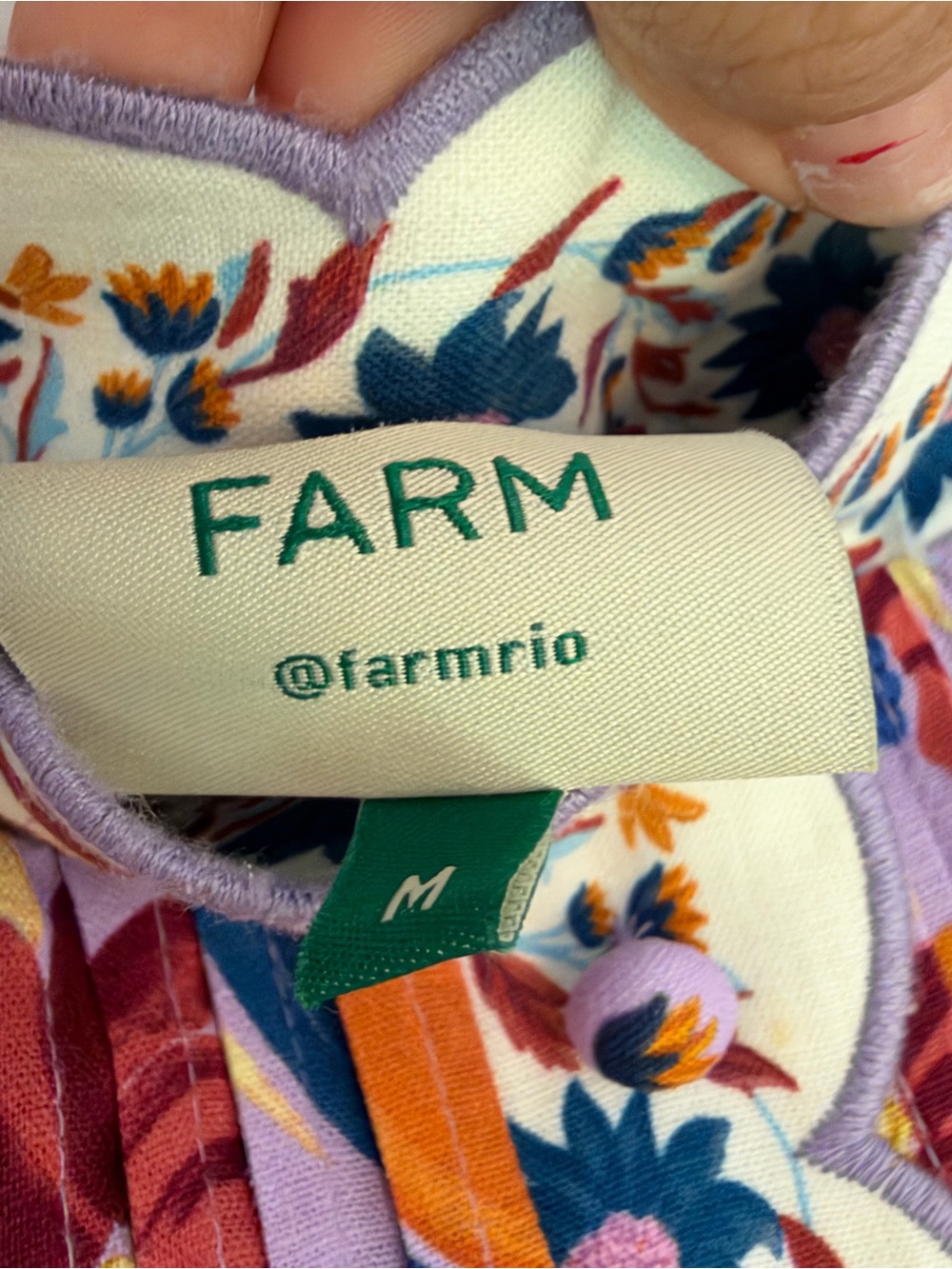 Farm Rio Lilac Linen Romper - M - Picture 3 of 7